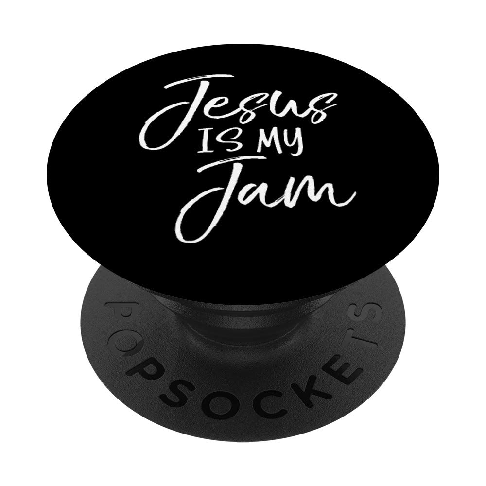 Jesus is My Jam Christian Music Rock Design PopSocket Grip - Swappable Phone & Tablet Grip for Worship, Concerts, and Daily Inspiration