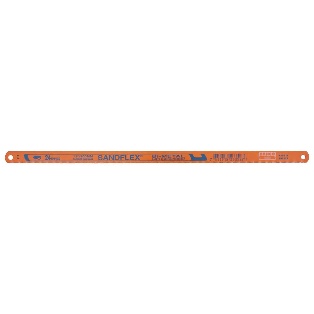 BAHCO 3906-250-32-100 10 Inch Bimetal Hand Hacksaw Blade - 32 TPI for Metal, Wood & Plastic Cutting - Perfect for DIY Projects, Construction & Home Repairs
