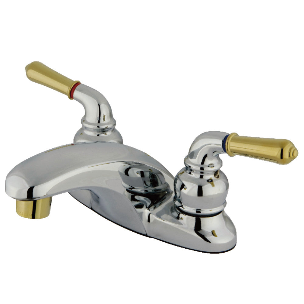 Kingston Brass KB621LP 4-Inch Centerset Bathroom Faucet - Chrome Finish for Vanity Sink, Perfect for Modern Bathroom Renovation & Home Upgrade