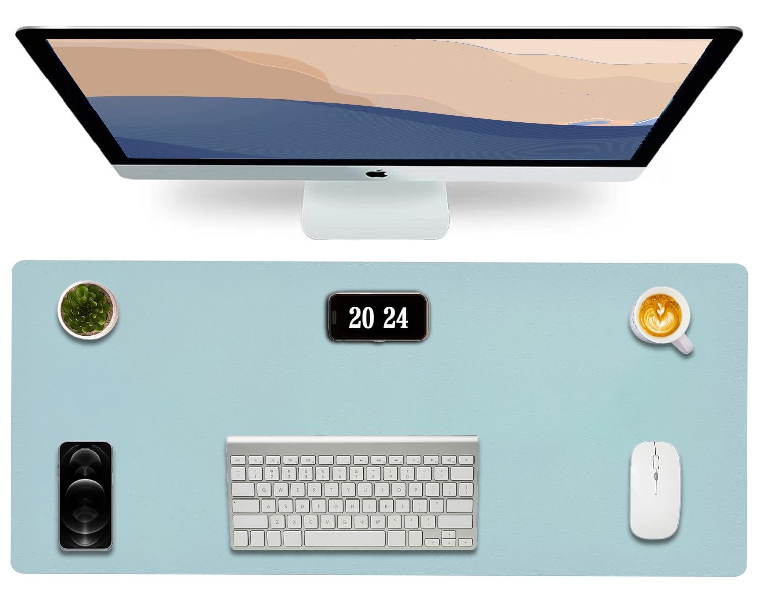 Non-Slip Large Desk Pad Protector - Waterproof Office Desk Mat for Keyboard & Mouse - 31.5