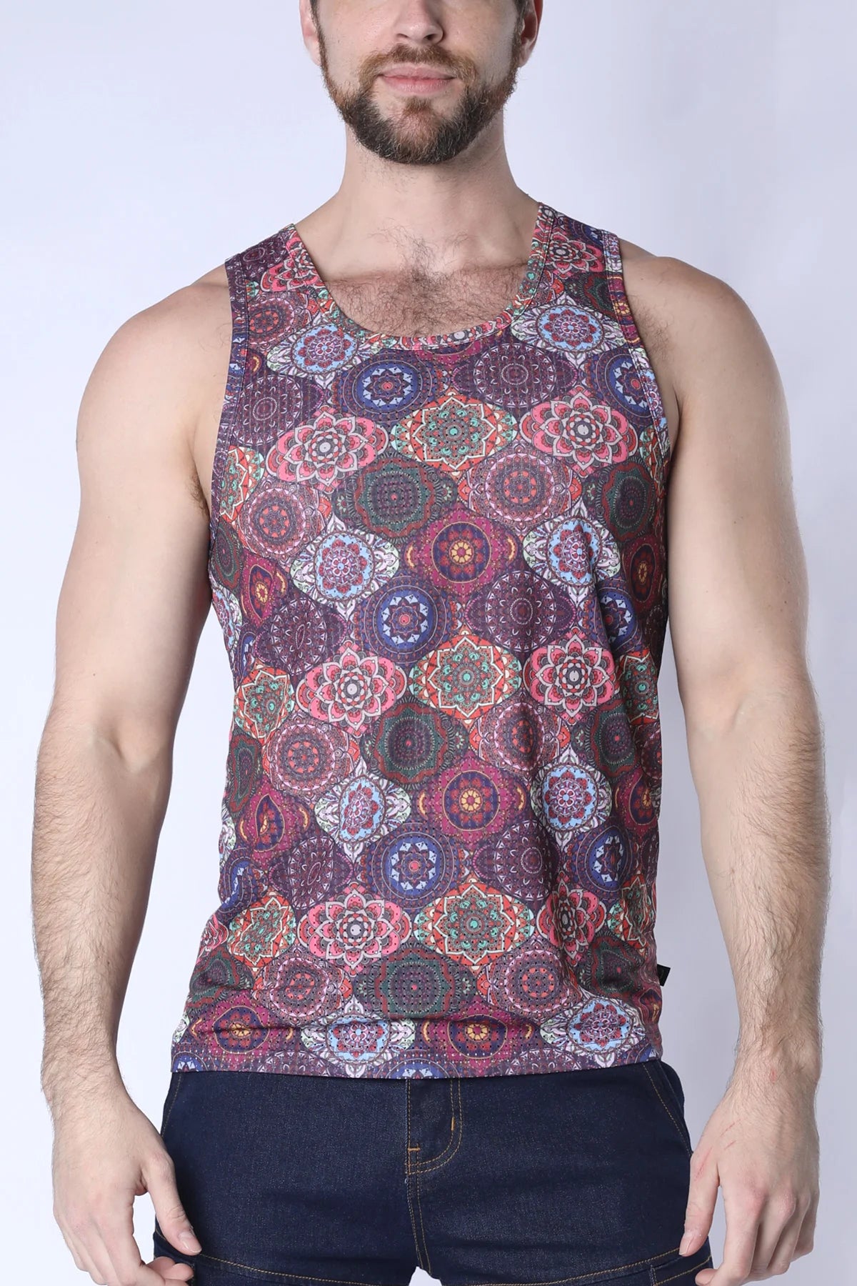Timoteo Balboa Mesh Tank Top - Burgundy Paisley Print - Breathable Summer Fashion for Women - Perfect for Beach, Yoga & Casual Outings