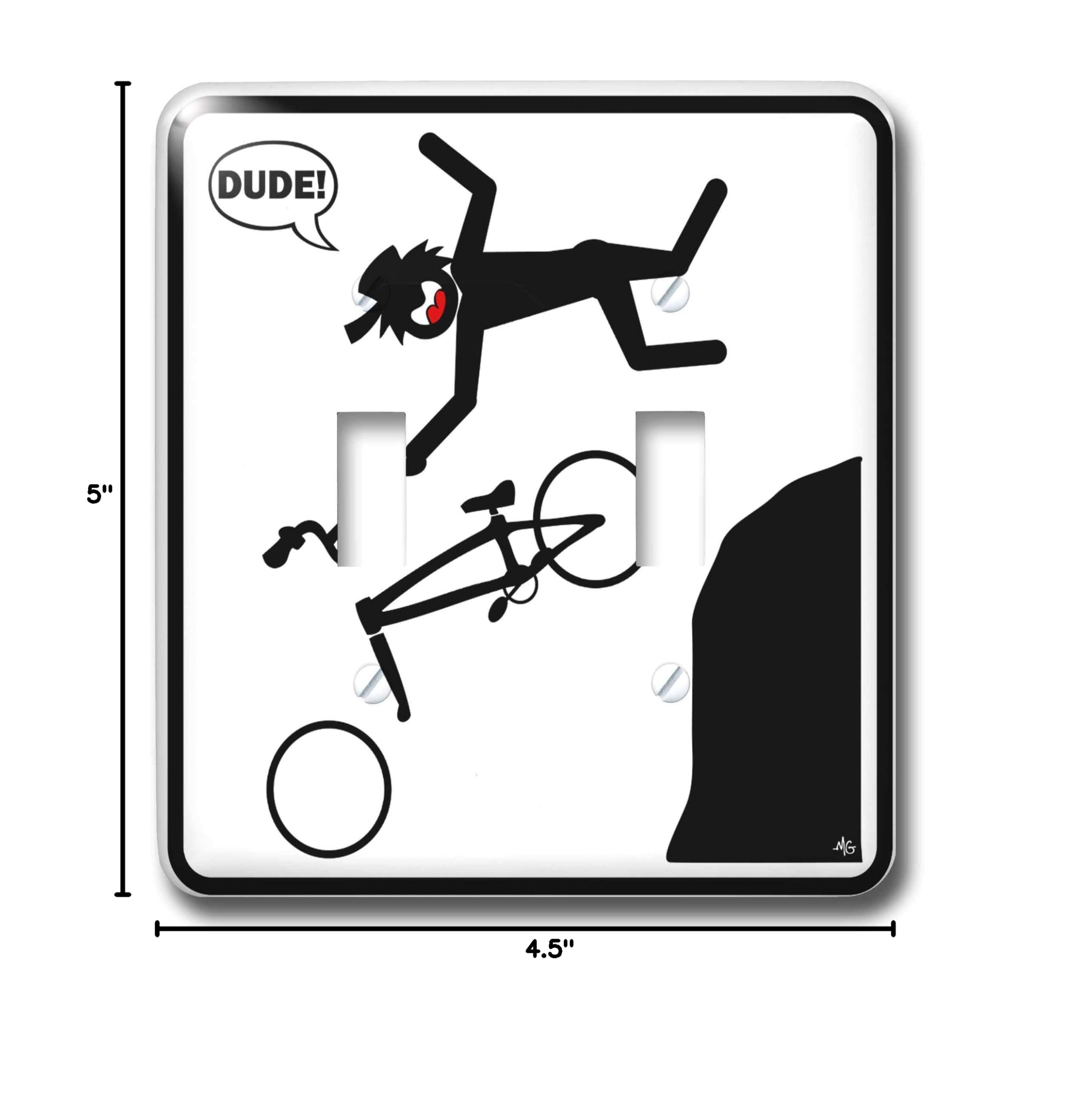 3D Rose BMX Jumping Sign with Double Toggle Switch - Wall Decor for Extreme Sports Fans, Biker Room, Garage & Man Cave