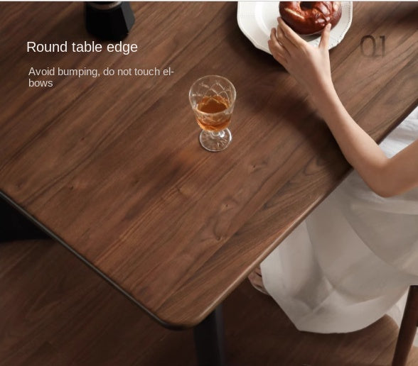 Premium Black Walnut Solid Wood Rectangular Dining Table - Modern Luxury Design for Dining Room, Kitchen, and Home Decor