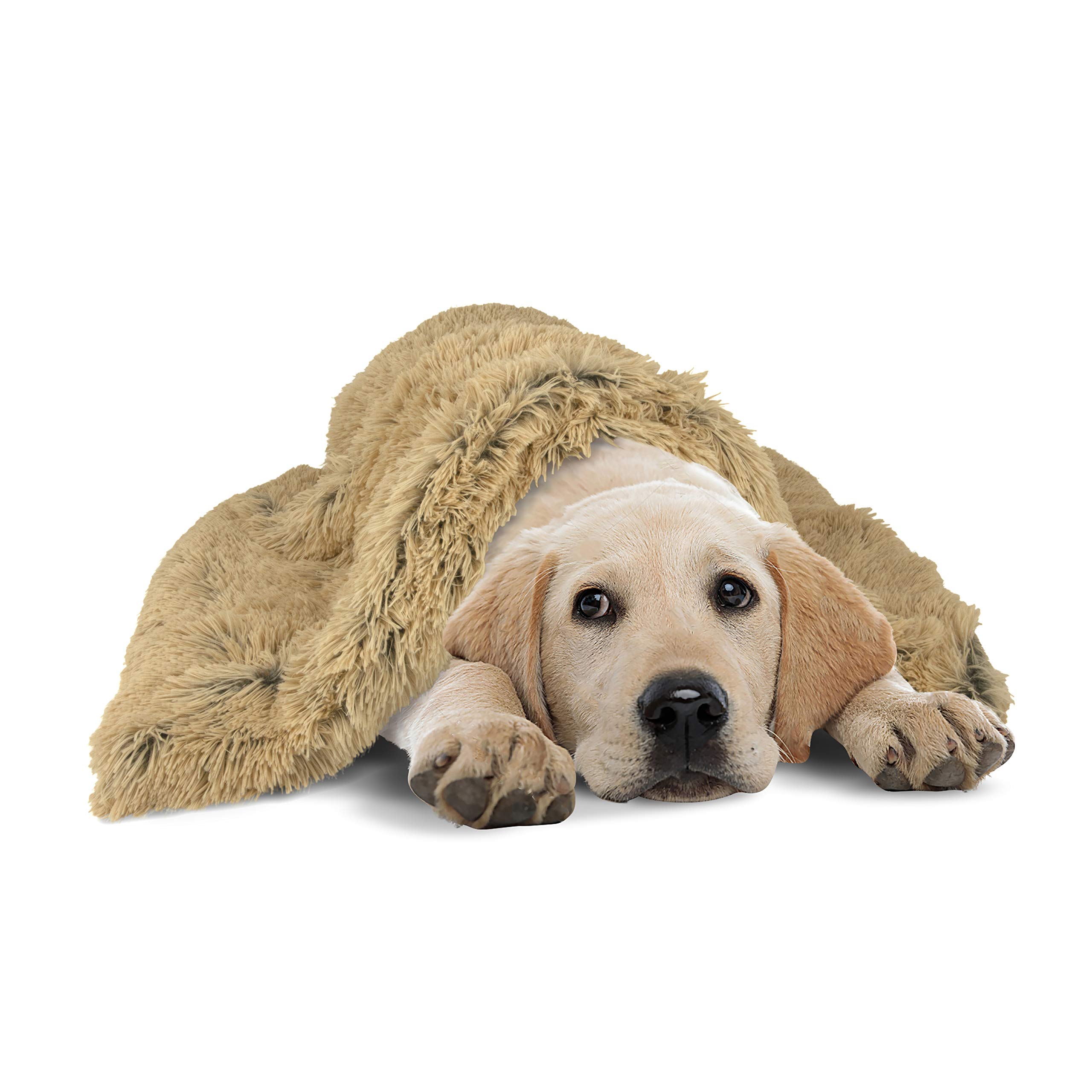 Premium Calming Dog Bed - Large Donut Blanket for Sound Sleep & Anxiety Relief, Beige Snuggle Bed for Small to Medium Dogs - Perfect for Crate, Travel & Home Comfort