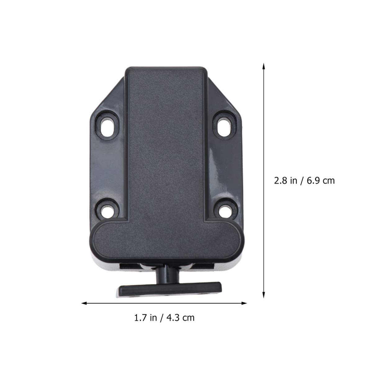 DOITOOL 2-Pack Black Push to Open Cabinet Latches - Touch Release Sliding Closet Hasp for Wardrobe, Cupboard & Boat Cabinets (Kids Safe Design) | Perfect for Kitchen, Bathroom & Nursery Storage Organization