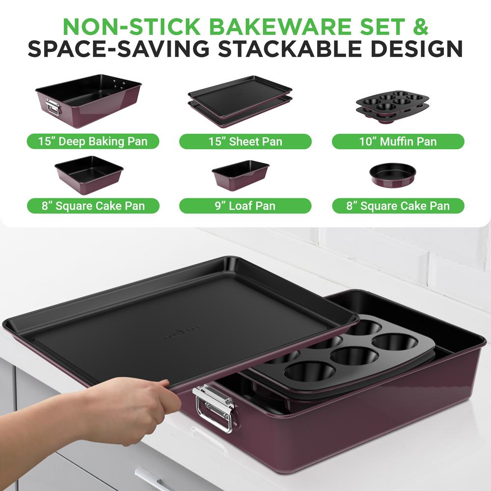 Non-Stick Baking Sheet Set - 3-Piece Cookie Sheet Pan for Oven Baking, Roasting & Cooking | Perfect for Cookies, Pizza, Chicken & Vegetables | Heavy Duty Commercial Grade Baking Trays