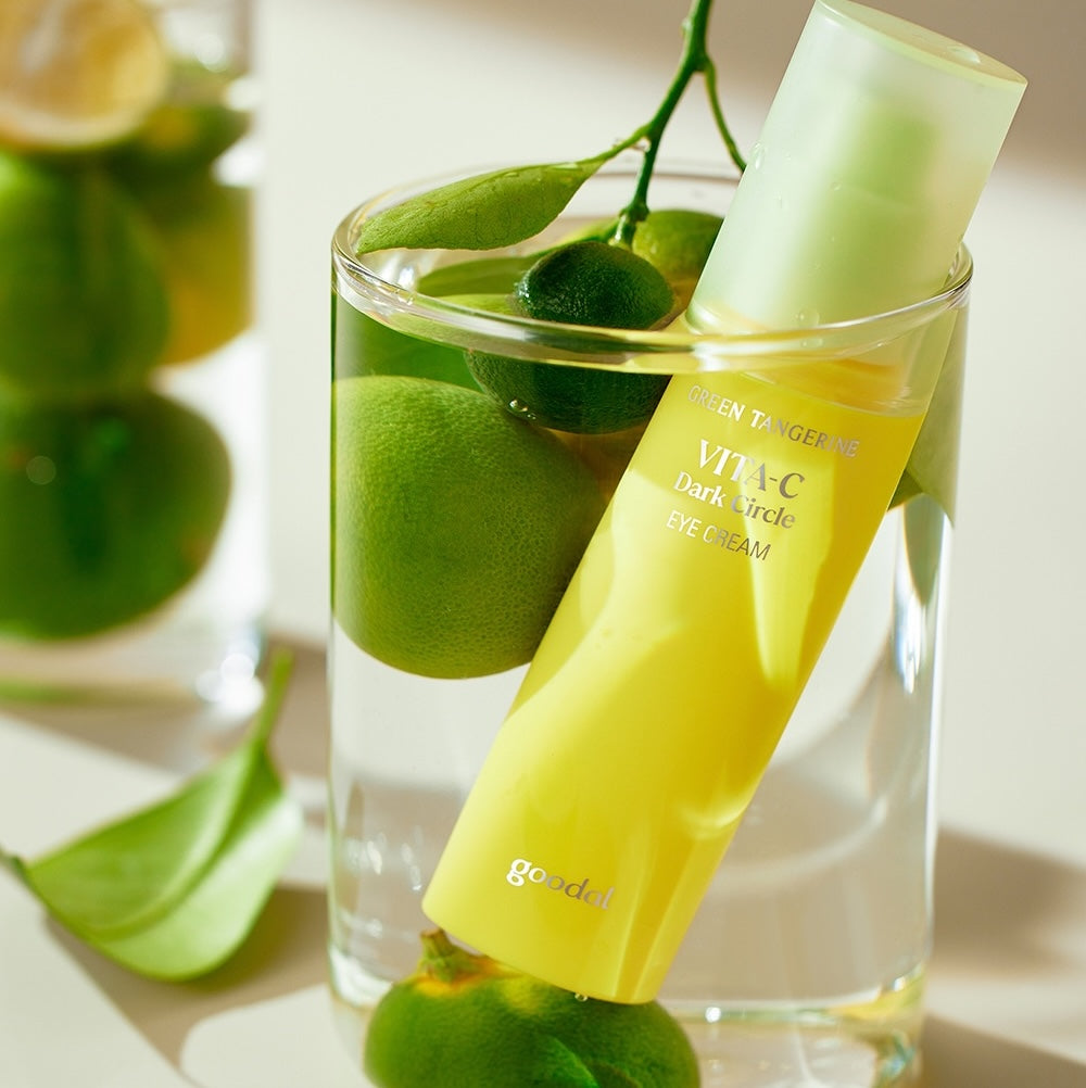 Goodal Green Tangerine Vita C Dark Circle Eye Cream 30ml - Brightening & Hydrating Under Eye Treatment for Dark Circles & Puffiness - Perfect for Nighttime Skincare Routine & Travel