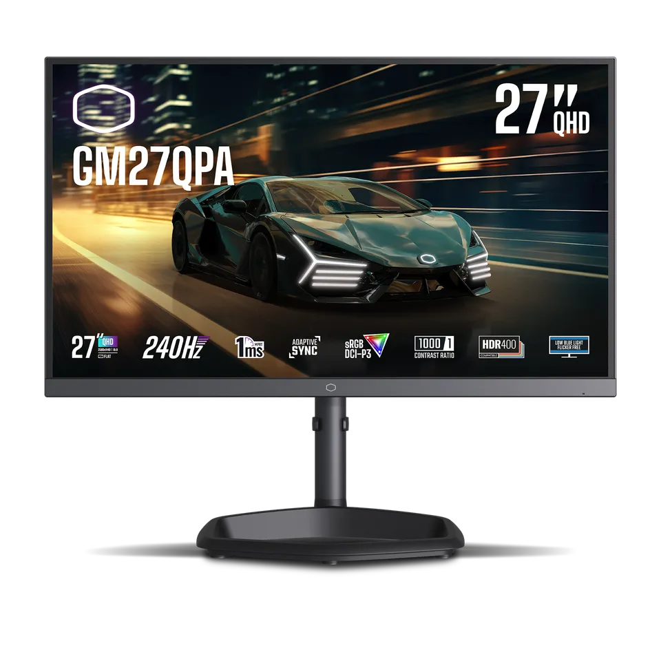 Cooler Master GM27QPA 27-Inch 240Hz QHD Gaming Monitor - Fast IPS Panel, 1ms Response Time, HDR Ready, AMD FreeSync Premium - Perfect for Esports, FPS & Competitive Gaming