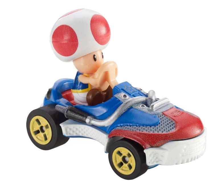 Hot Wheels Mario Kart 8 Character Vehicle Race Car Set - Collector's Edition with Glider - Perfect for Gaming Fans, Collectors & Birthday Gifts