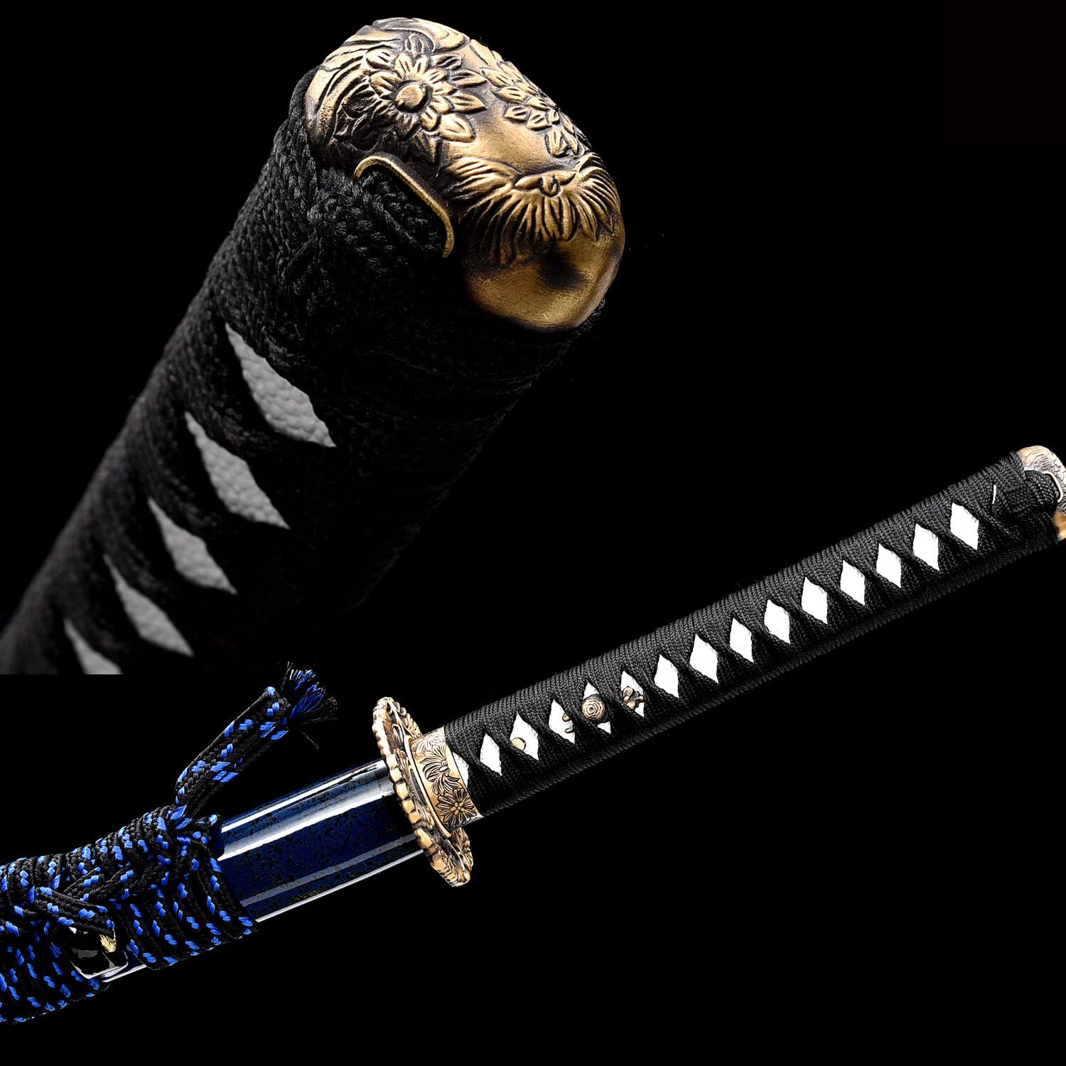 Handmade Damascus Steel Japanese Katana - Full Tang Samurai Sword with Razor Sharp Blade for Combat & Bamboo Cutting | Perfect for Martial Arts Training, Cosplay & Collectors