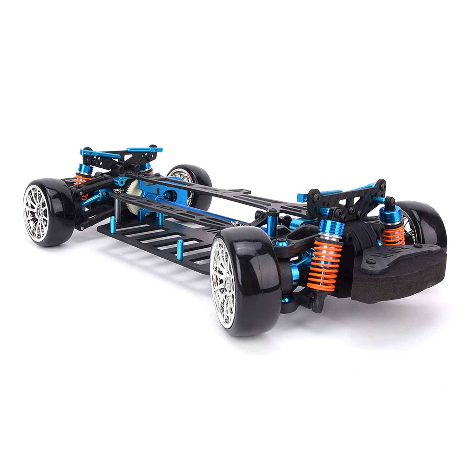 Carbon Fiber & Metal RC Car Chassis Frame Kit - Stable Wheelbase & Durable Bumper for Remote Control Cars - Perfect for Racing, Off-Roading & DIY Upgrades
