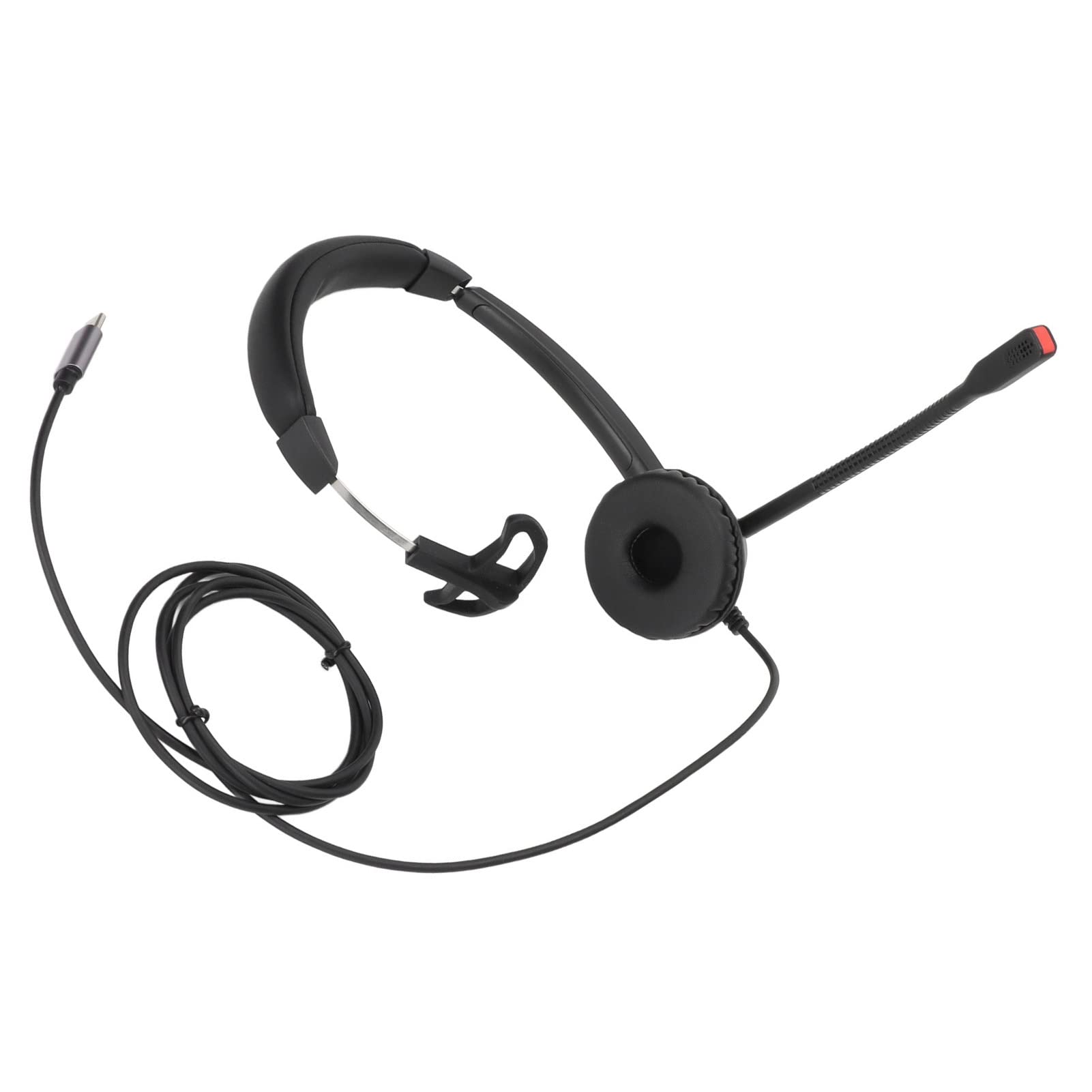 Jopwkuin Professional Call Center Headset with Noise Cancelling – Ergonomic Monaural Design, H390-TYPEC for Telemarketing & Customer Service | Ideal for Office, Remote Work & Long Hours