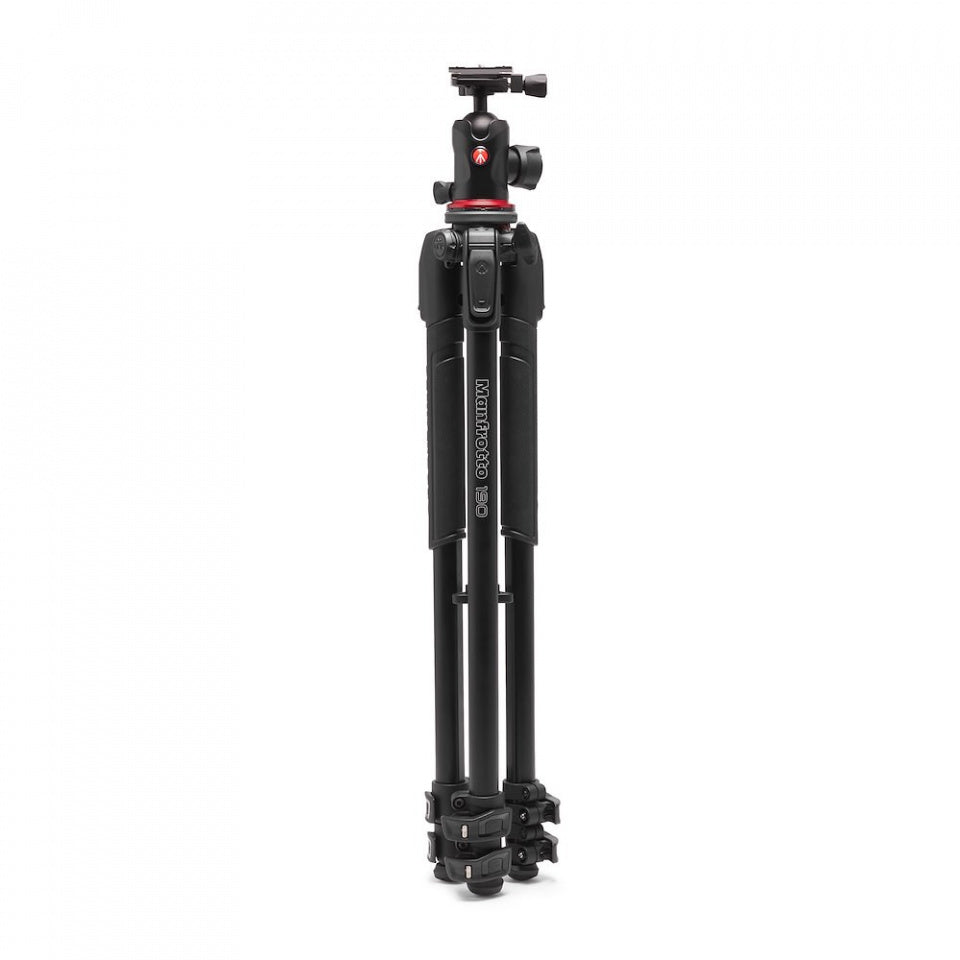 Manfrotto 190X AS Aluminum Tripod Kit with Ball Head - Professional Camera Tripod for Photography, Videography & Travel