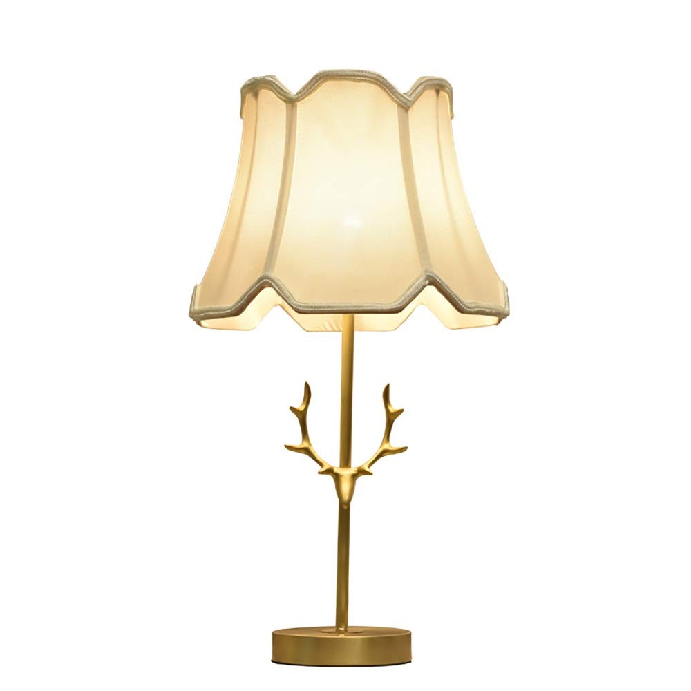 Creative Antler Copper Table Lamp - Warm White LED Bedside Lamp for Bedroom, Living Room & Office - Romantic Home Decor Lighting for Cozy Ambiance