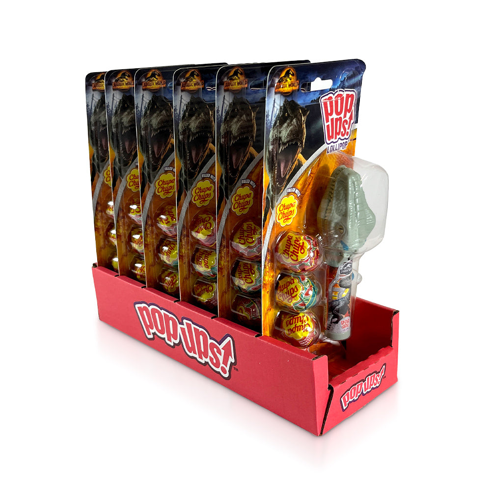 Jurassic World Flix Candy Pop Up Blister Card - 1.26oz (6 Count) Box | Dinosaur Themed Chewy Candy for Kids Birthday Parties, Movie Nights & Halloween Treats