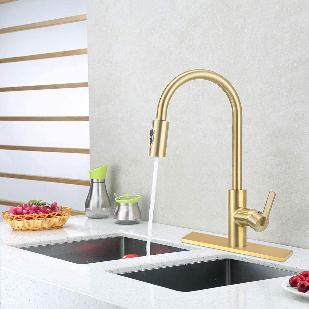 10 Inch Gold Kitchen Faucet Deck Plate - Stainless Steel Hole Cover Escutcheon for 1 or 3 Hole Bathroom & Laundry Sink Faucets - Covers Unused Mounting Holes - Perfect for Bathroom Renovation & Kitchen Upgrades