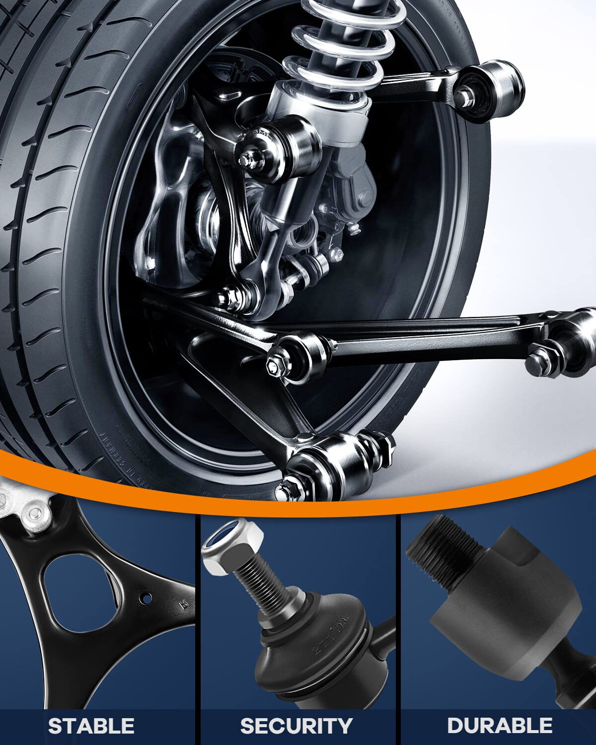 ROADFAR 10-Piece Suspension Parts Kit for 2007-2011 Honda CR-V - Front Inner/Outer Tie Rod Ends, Front/Rear Sway Bar Links, Rack Pinion Boots - Improve Ride Comfort & Vehicle Control - Ideal for City Commuting, Highway Driving & Off-Road Adventures