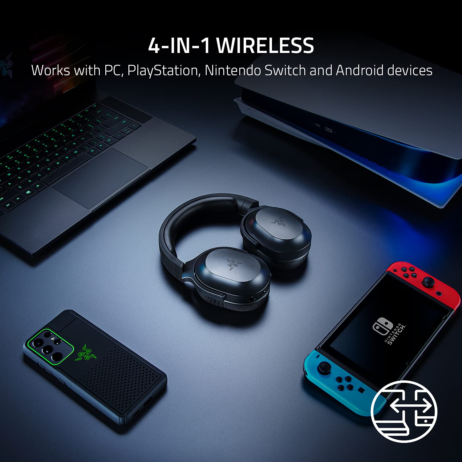 Razer Barracuda X Wireless Gaming Headset - Multi-Platform USB-C Headphones for PC, PS5, Switch & Mobile | Lightweight 250g Ergonomic Design, 40mm Drivers, 20H Battery Life (Black) - Perfect for Gaming, Streaming & Remote Work