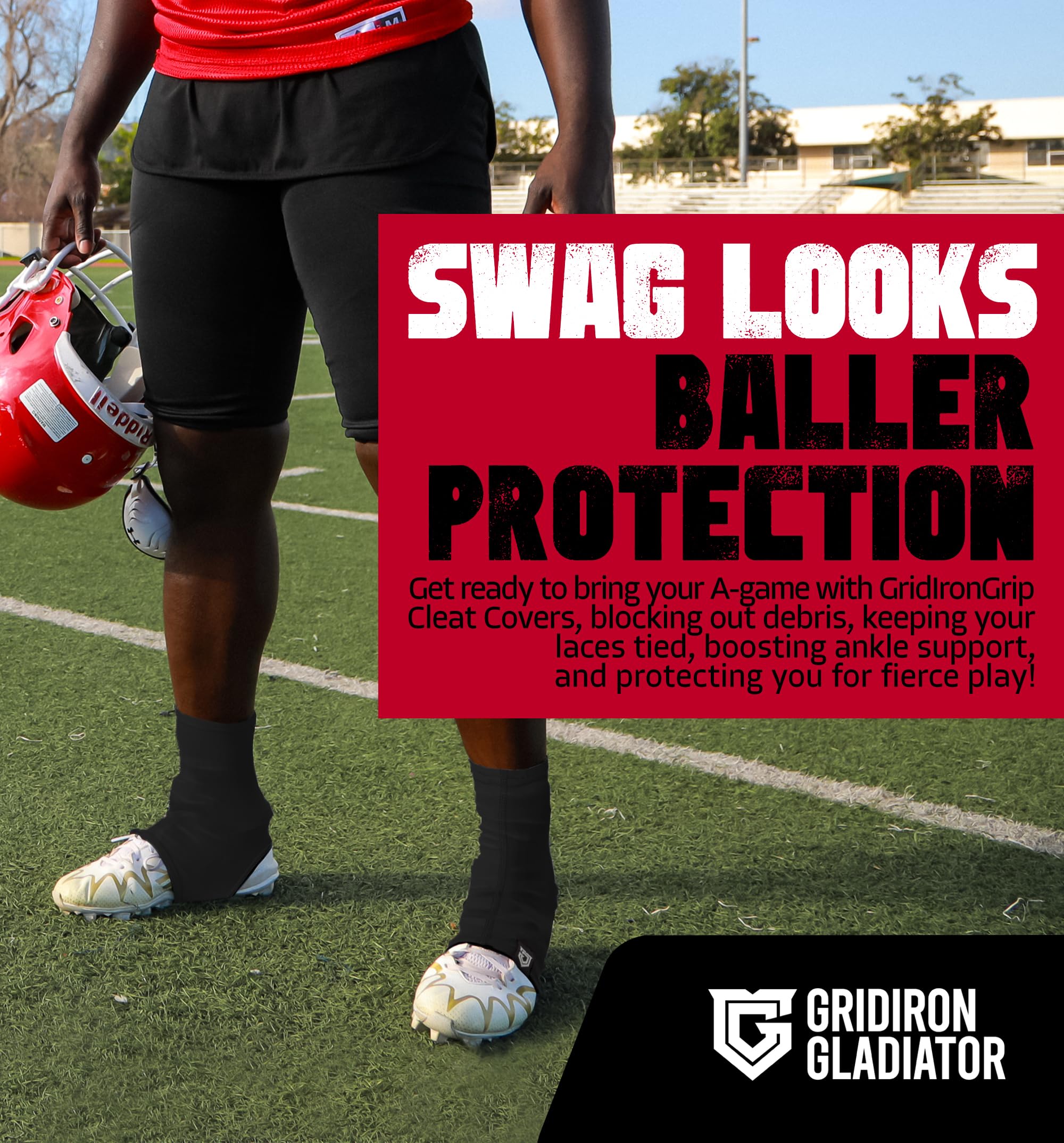 Football Cleat Covers - Soccer Baseball Softball Cleat Spats | Non-Slip Protective Shoe Covers for Sports Training & Field Play