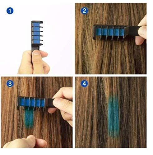 SKINPLUS Mini Temporary Hair Color Chalk - 12 Pack Washable Hair Dye Chalk for Girls & Women | Fun Party, Halloween & Cosplay Hair Styling Accessories