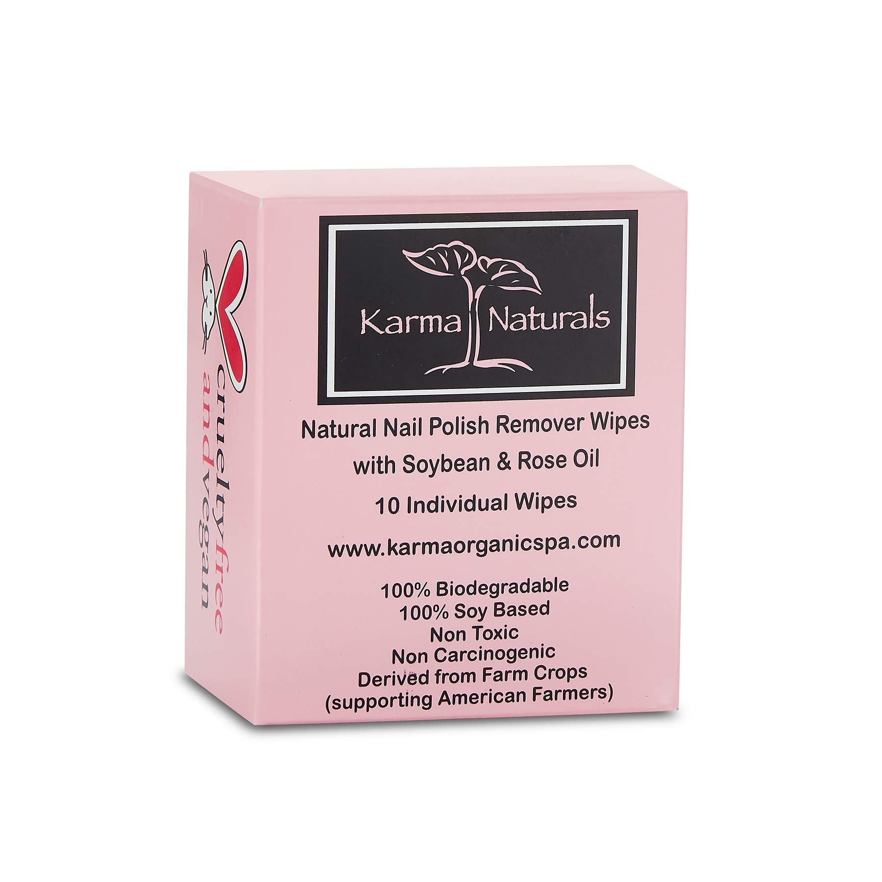 Organic Nail Polish Remover & Wipes Set with Natural Rose Oil – 4FL-Oz Bottle & 10 Count Wipes for Gentle, Non-Toxic Nail Care – Perfect for Travel, Home, and Salon Use