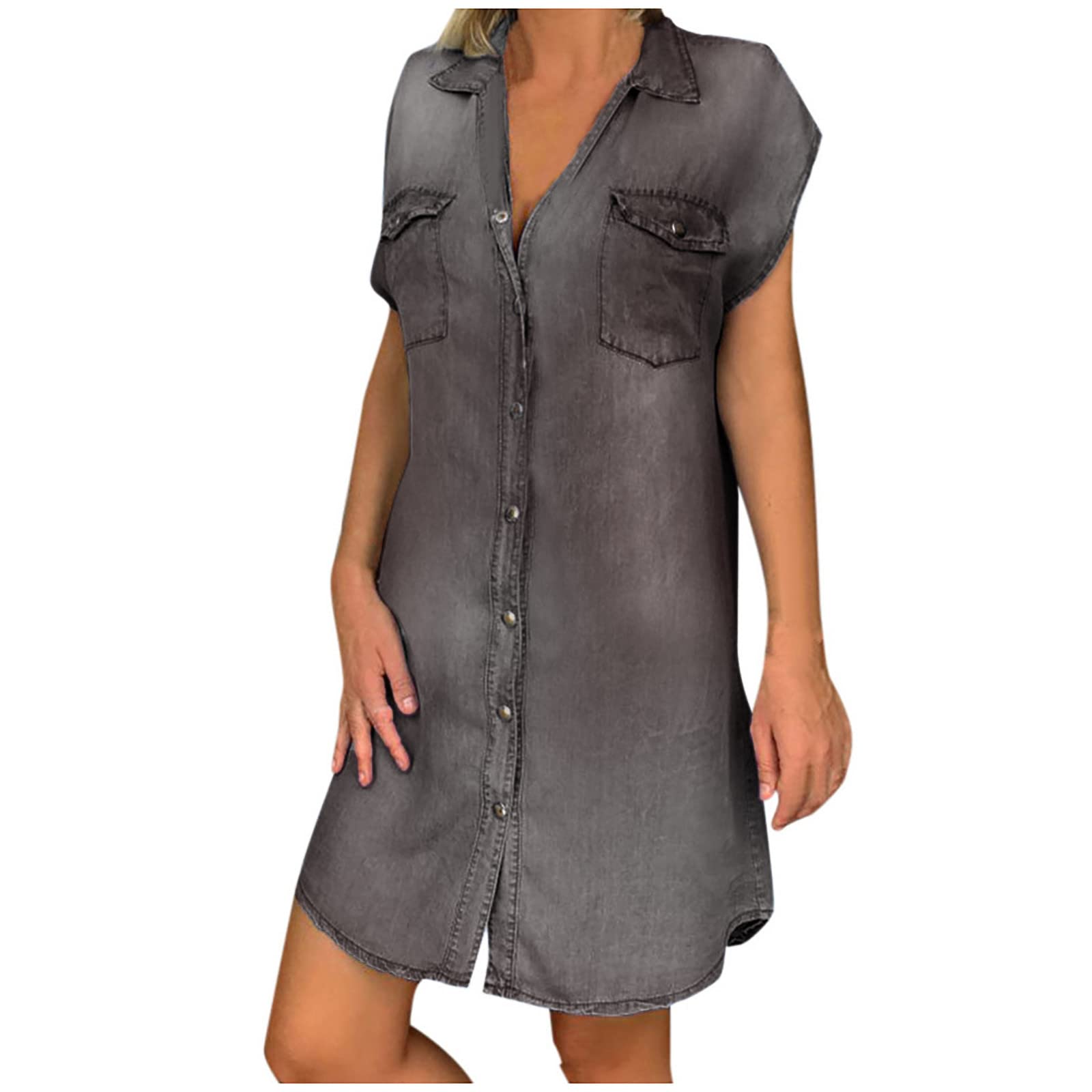 Stylish Women's Button Down Long Sleeve Shirt Dress - Loose Fitted Maxi Dress with Pockets | Casual & Flowy for Everyday Wear, Office, or Date Night