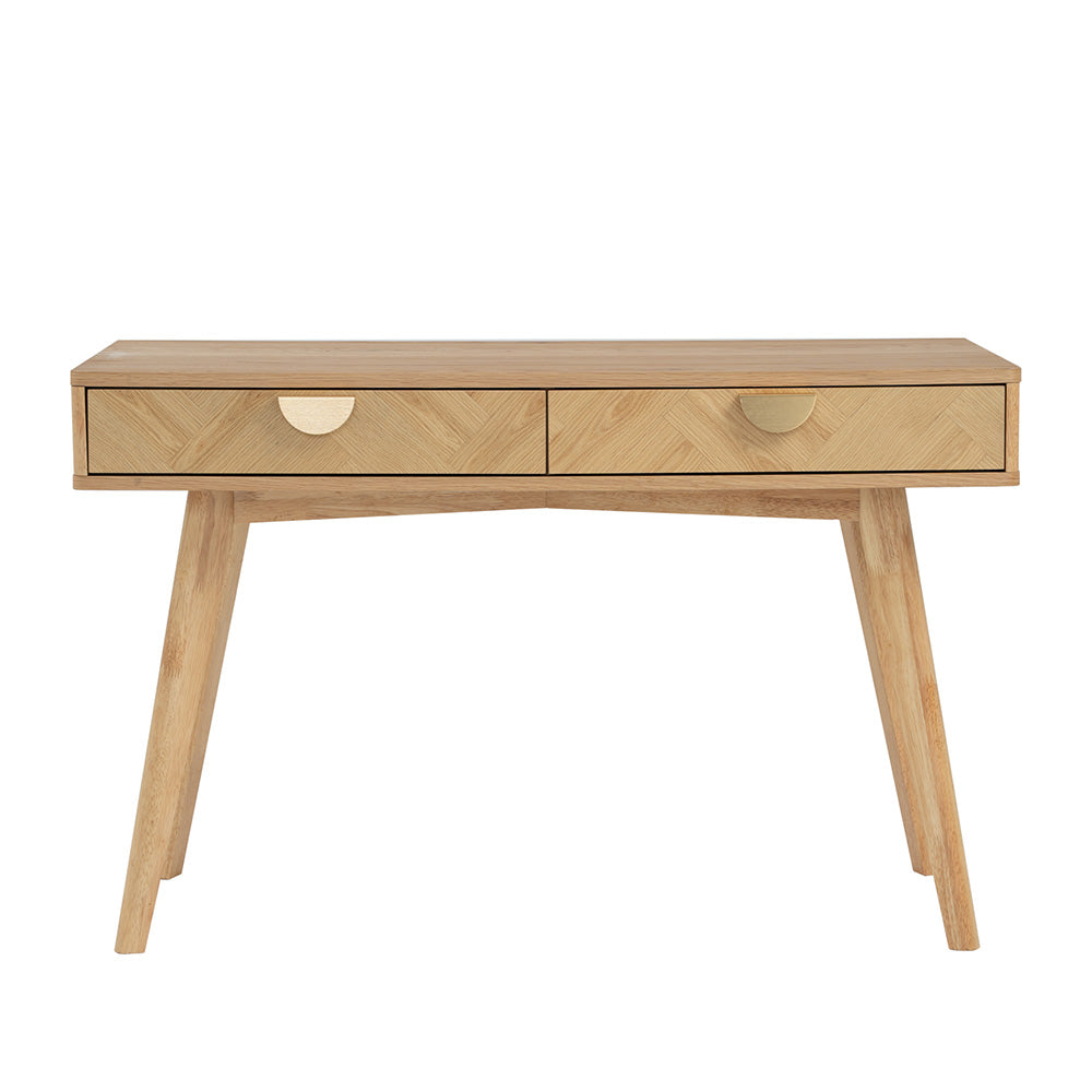 LOFTUS 120cm Oak Study Desk - Modern Writing Desk for Home Office, Dorm Room & Small Spaces - Sturdy Wooden Desk for Studying, Working & Remote Learning