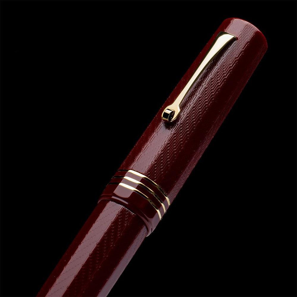 Leonardo Fountain Pen Dodici 12 Guillochè Burgundy Limited Edition (2024) - Premium Italian Writing Instrument for Collectors & Professionals, Perfect for Calligraphy, Business Signatures & Luxury Gifts