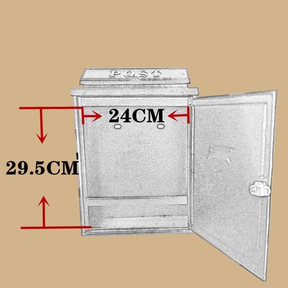 Antique European Style Aluminum Alloy Letterbox - Outdoor Mailbox for Community, Villa & Home - Secure Parcel Drop Box with Classic Design (Model 1109) - Perfect for Front Door, Garden & Porch Mail Delivery