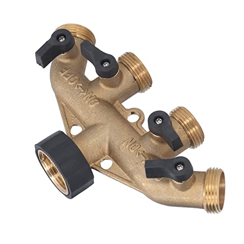 3/4 Inch Water Pipe Splitter - High Efficiency Garden Hose Manifold with Sealing Rings for Drip Irrigation, Lawn Watering & Outdoor Plant Care
