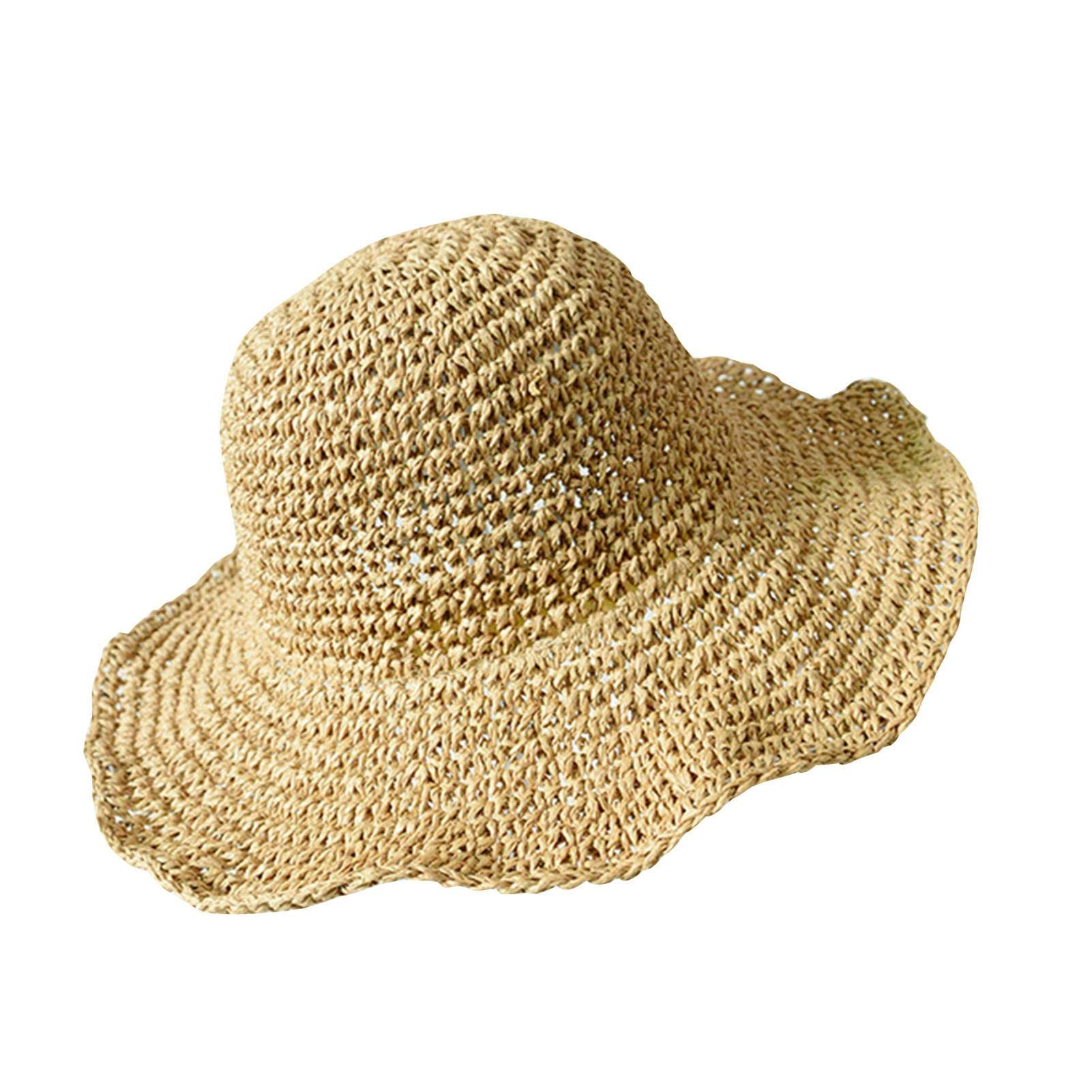 Women's Foldable Straw Sun Hat - Wide Brim UV Protection Floppy Beach Hat for Summer Travel & Outdoor Activities | Perfect for Beach Vacations, Pool Parties, and Garden Relaxation
