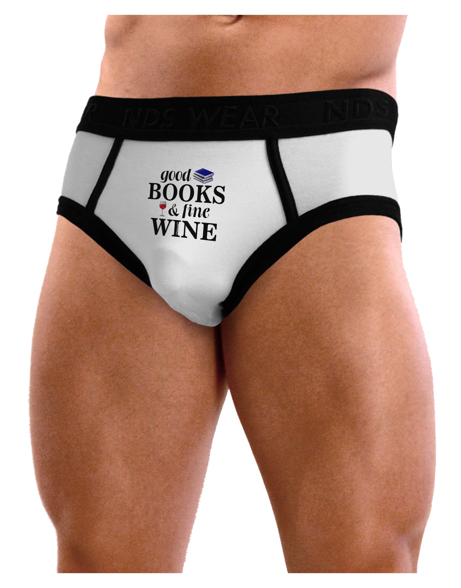 TooLoud Good Books and Fine Wine Men's Boxer Briefs - Comfortable Cotton Underwear for Daily Wear & Lounge