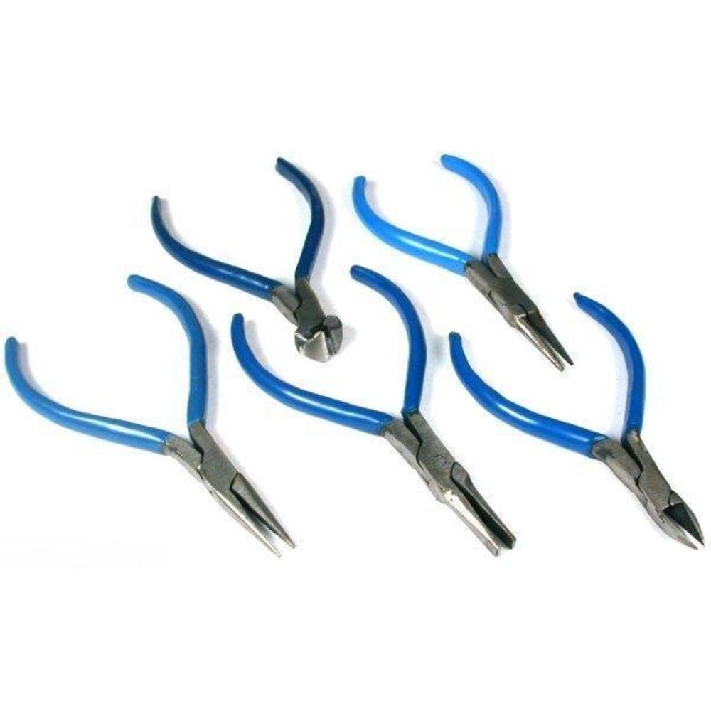 5-Piece Pliers Set for Jewelry Making - Flat Nose, Round Nose, and Wire Cutters - Perfect for DIY Beading, Wire Wrapping, and Craft Projects
