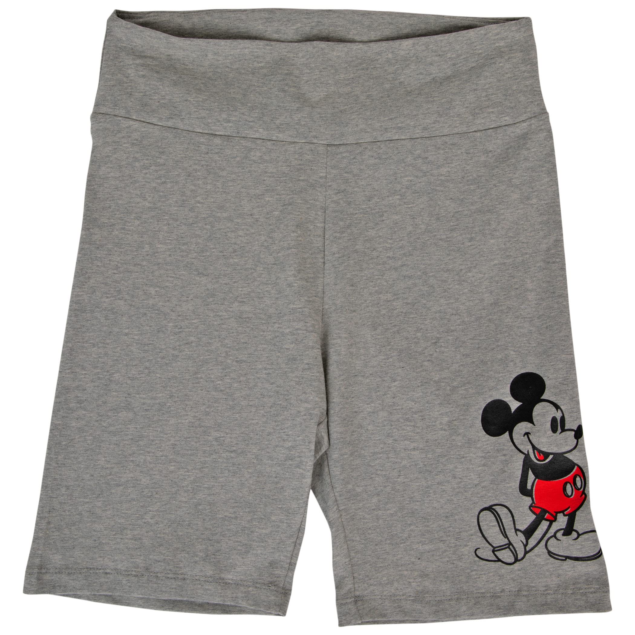 Disney Mickey Mouse Women's Biker Shorts - High Waisted Workout Shorts with Golly Expression Design for Yoga, Running & Casual Wear