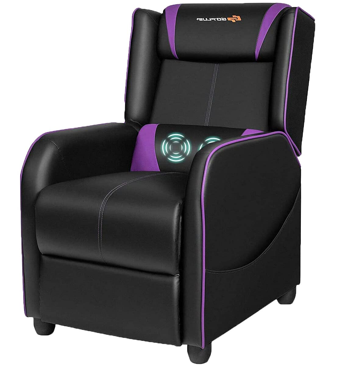 Premium Massage Gaming Recliner Chair with Lumbar Support - Adjustable PU Leather Recliner Sofa with Footrest & Remote Control - Ergonomic Office & Video Game Chair for Relaxation & Entertainment (Purple) - Perfect for Home Theater, Gaming Setup & Living Room Lounging
