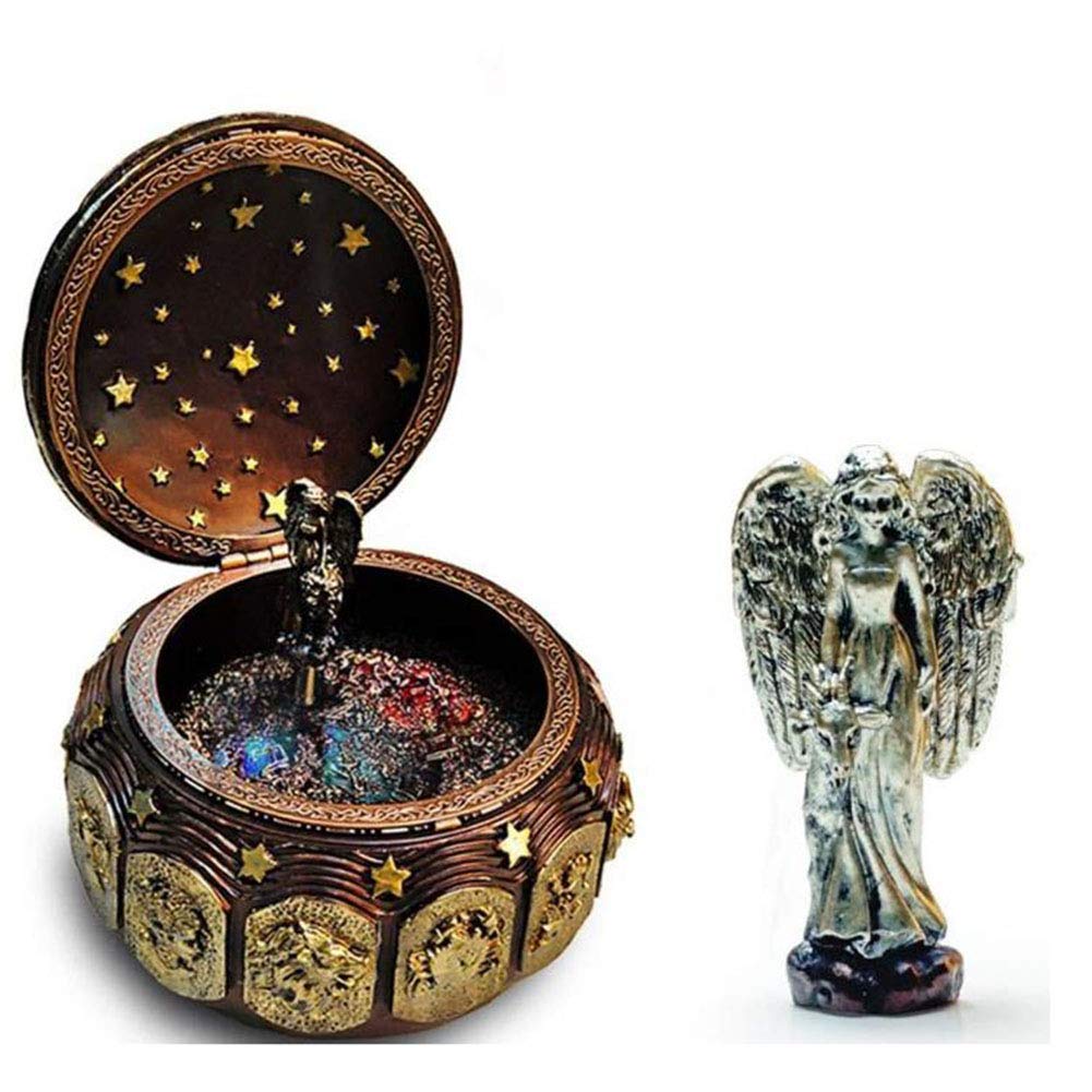 12 Constellation Resin Music Box with Colorful LED Lights - Hand-Carved Retro Music Box Plays 'Melody of Castle in The Sky' - Perfect for Capricorn Birthday Gifts, Home Decor & Romantic Surprises