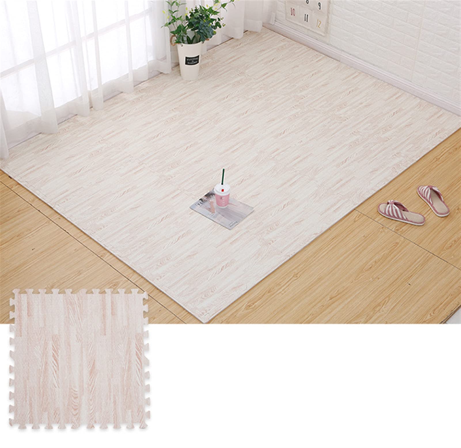 Non-Slip Interlocking EVA Foam Floor Tiles - Ice Grey Puzzle Exercise Mat for Yoga, Gym, Kids Playroom & Baby Crawling - Durable Surface Protection for Home Workouts, Camping & Play Areas