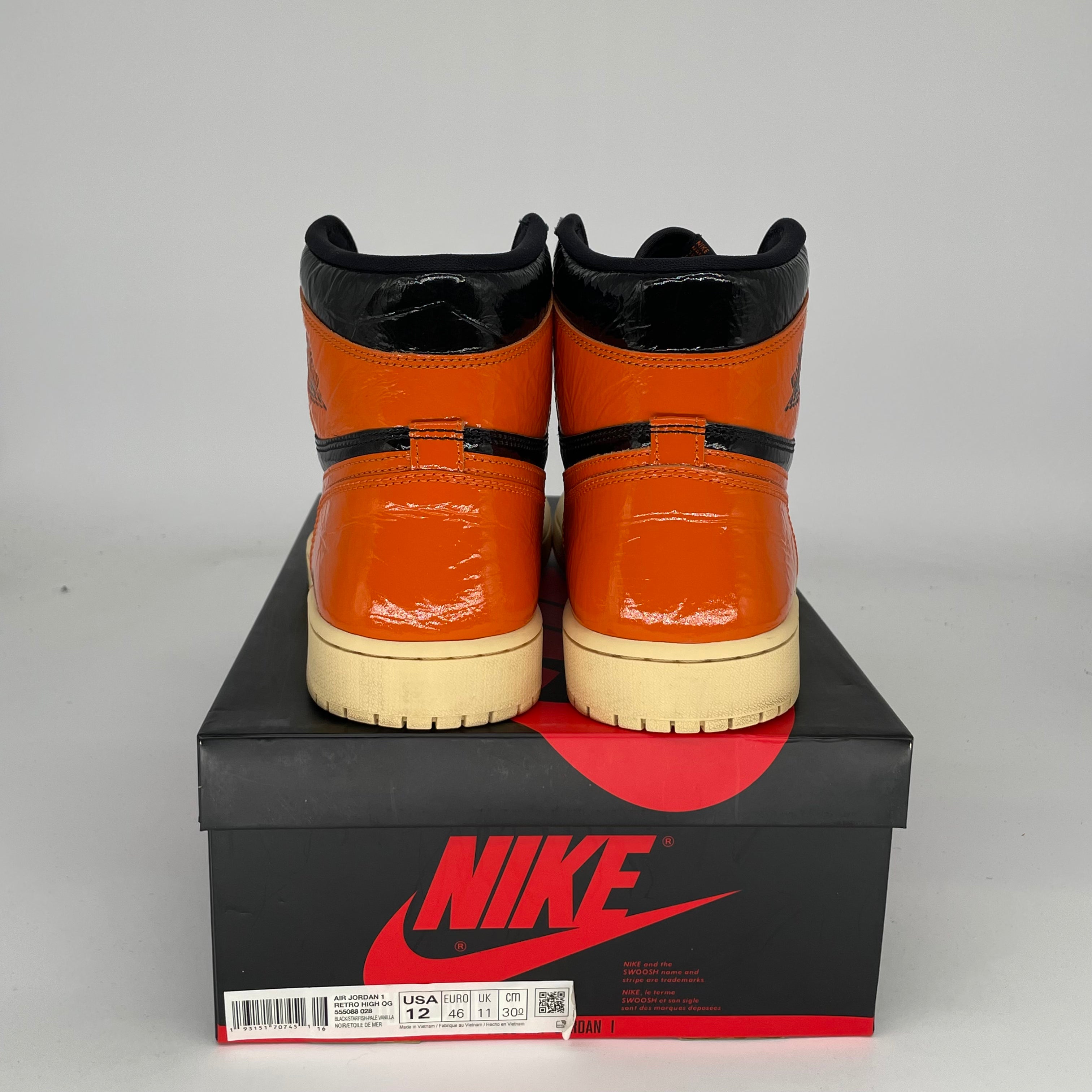 AIR JORDAN 1 SHATTERED BACKBOARD 3.0 Retro High OG Basketball Shoes - Men's Size 12 (555088-028) - Perfect for Streetwear, Sneaker Collecting and Basketball Games