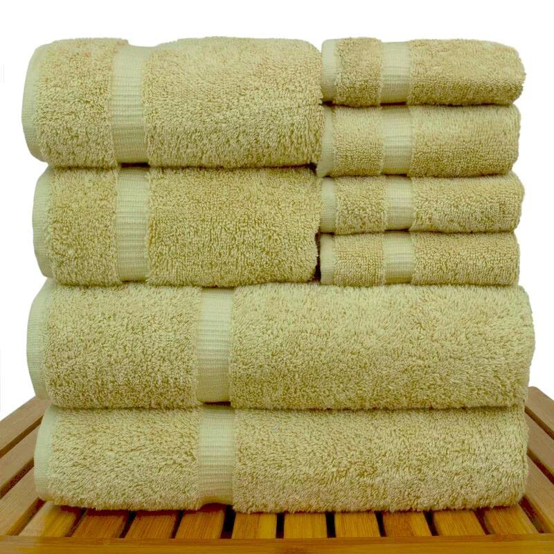 Premium 100% Super Absorbent Cotton Bath & Beach Towel Set - Ultra Soft Quick-Drying Towels for Bathroom, Pool, Gym & Spa - Includes Bath Towels, Hand Towels & Washcloths (6-Piece Set)