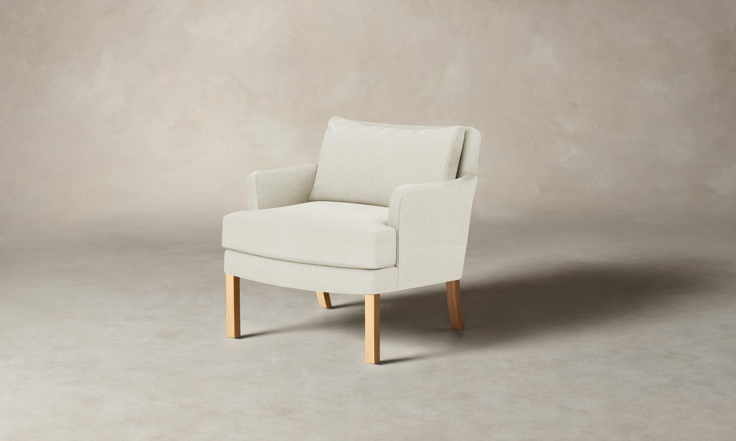 Kaye Chair - Italian Bouclé White Upholstered Accent Chair for Living Room, Bedroom & Office | Modern Comfortable Seating Furniture
