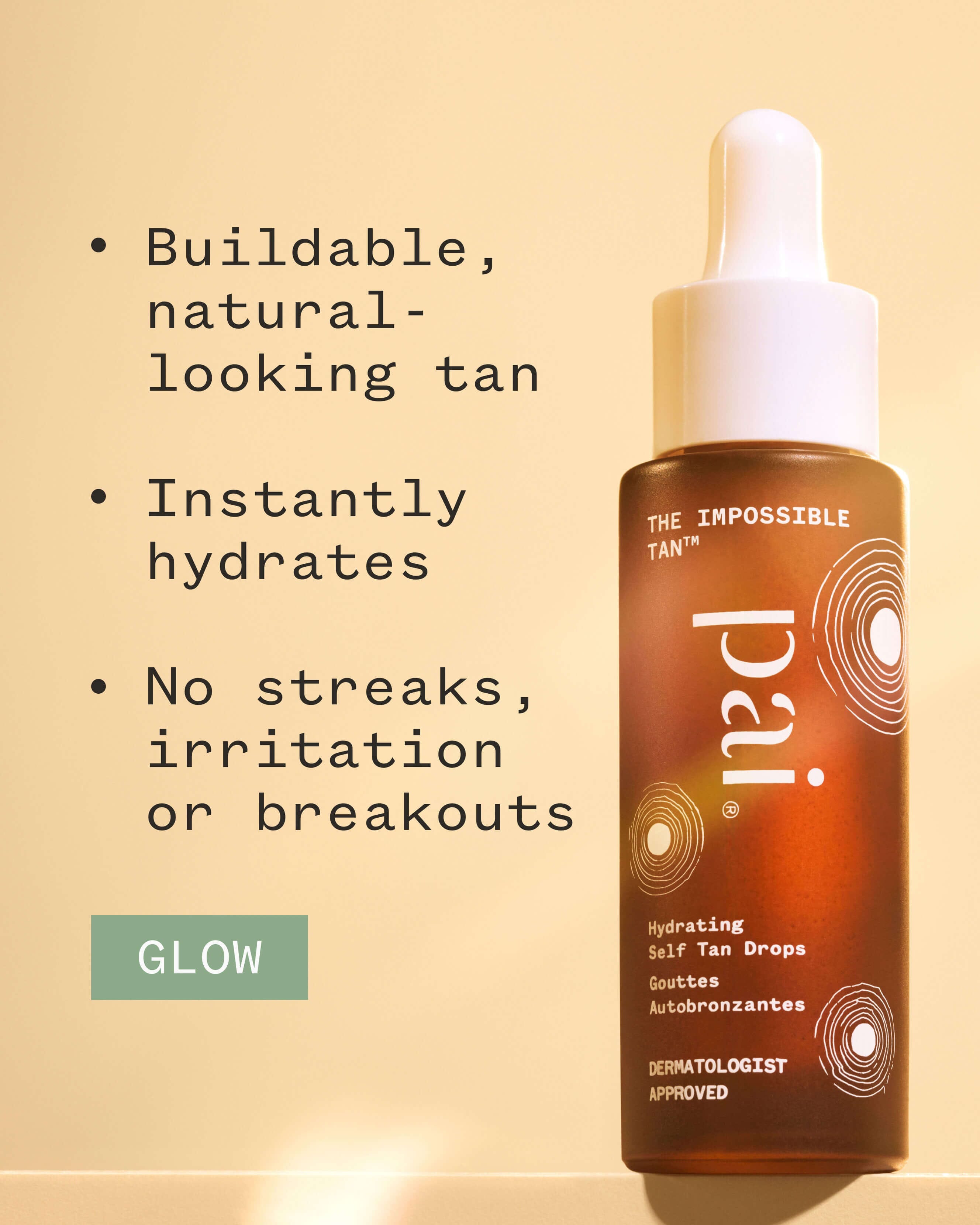 The Impossible Tan™ Hydrating Self Tan Drops for Face & Body - Natural Looking Sunless Tanning Solution for Glowing Skin | Perfect for Daily Use, Vacations & Special Occasions