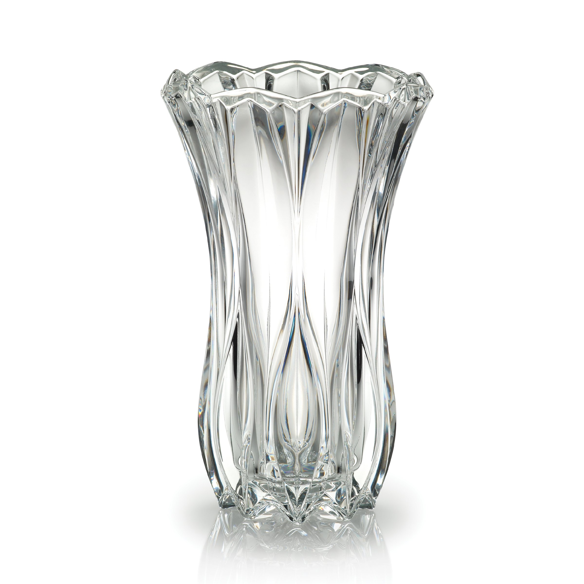 Mikasa Celebrations Blossom Crystal Vase - 12 Inch Elegant Floral Centerpiece for Weddings, Anniversaries & Home Decor