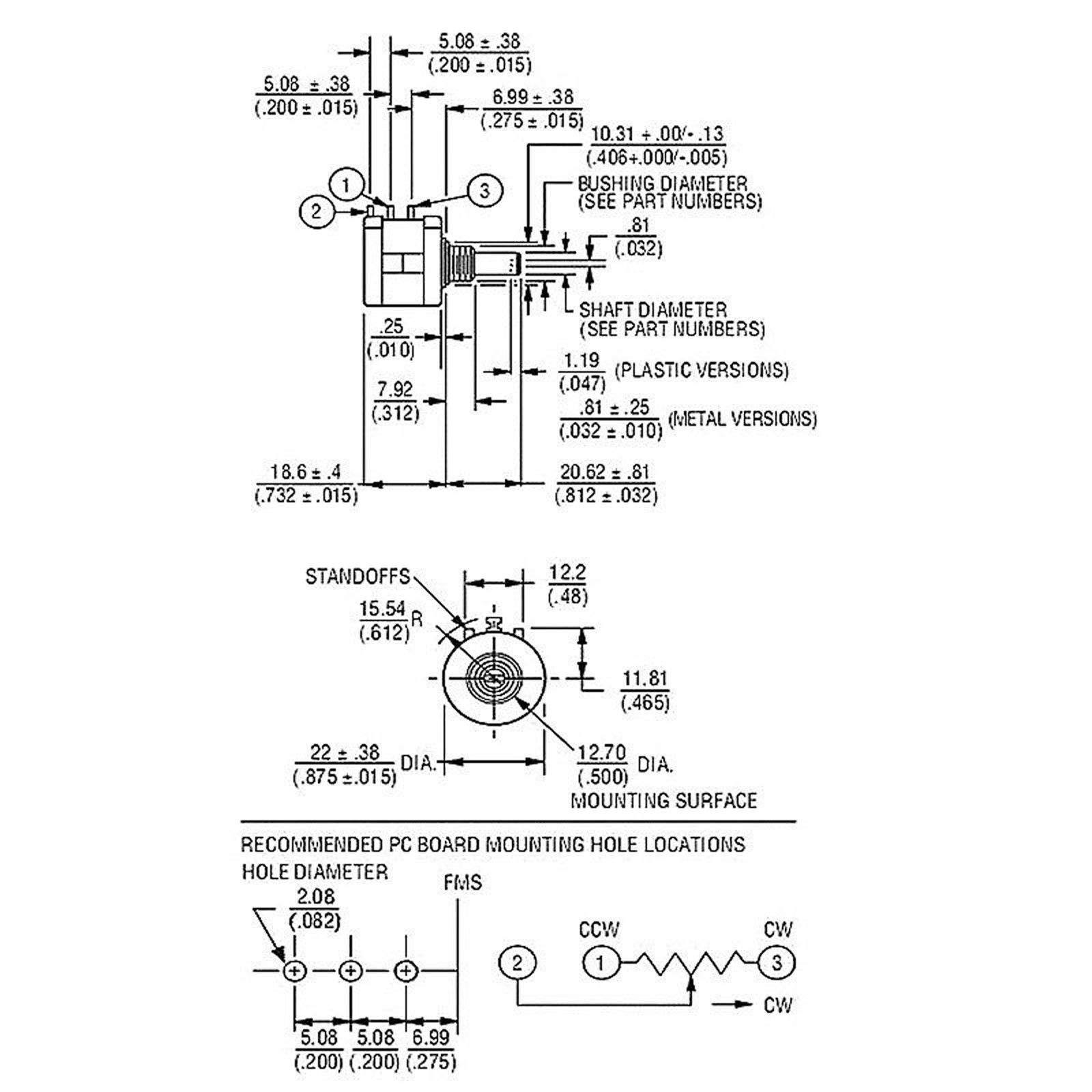 10K Ohm 10-Turn Rotary Wire Wound Precision Potentiometer - Perfect for Audio Equipment, Industrial Controls & DIY Electronics Projects