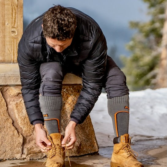 Premium 2.0 Merino Heated Socks for Men - Ultra Warm Battery Powered Winter Socks for Skiing, Hiking & Outdoor Activities