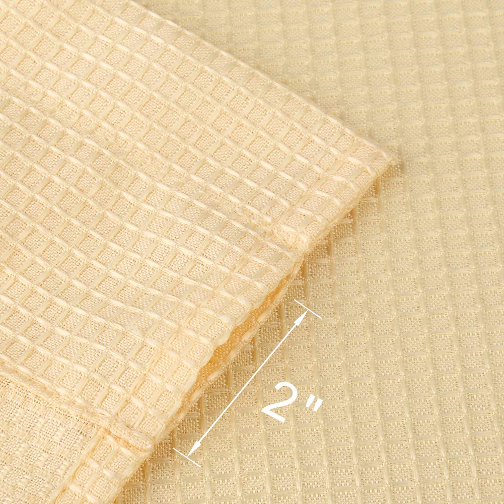 Waffle Woven Textured Tier Curtains - Waterproof Bathroom & Kitchen Window Coverings (30