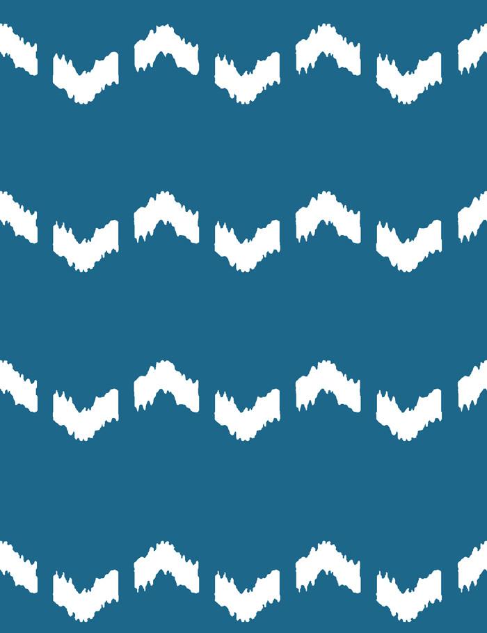 Fes Zag Wallpaper by Wallshoppe in Cadet Blue - Premium Peel and Stick Removable Wallpaper for Bedroom, Living Room, and Nursery Decor