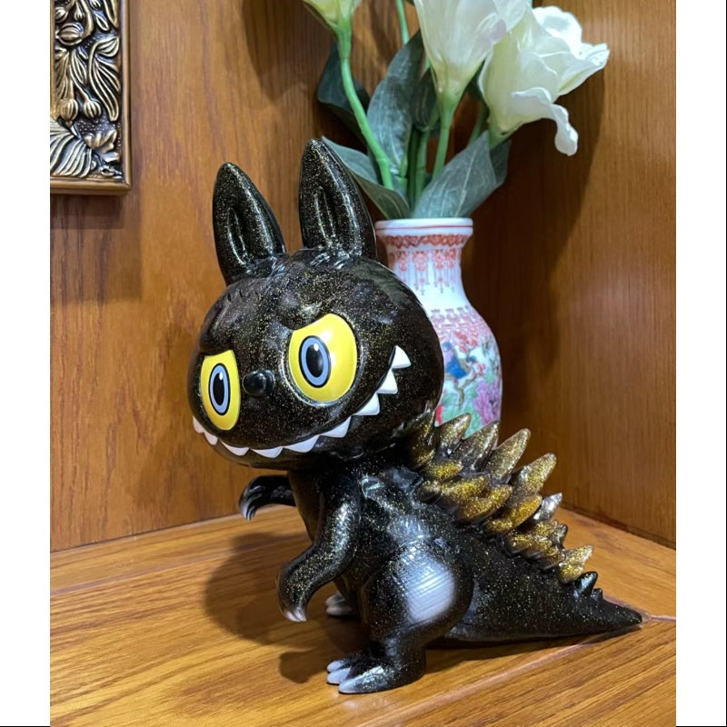 Labubu The Monsters Gojimomo Black Gold Flash Limited Edition Collectible Figure - Cute Anime Character for Home Decor, Office Display & Pop Culture Enthusiasts