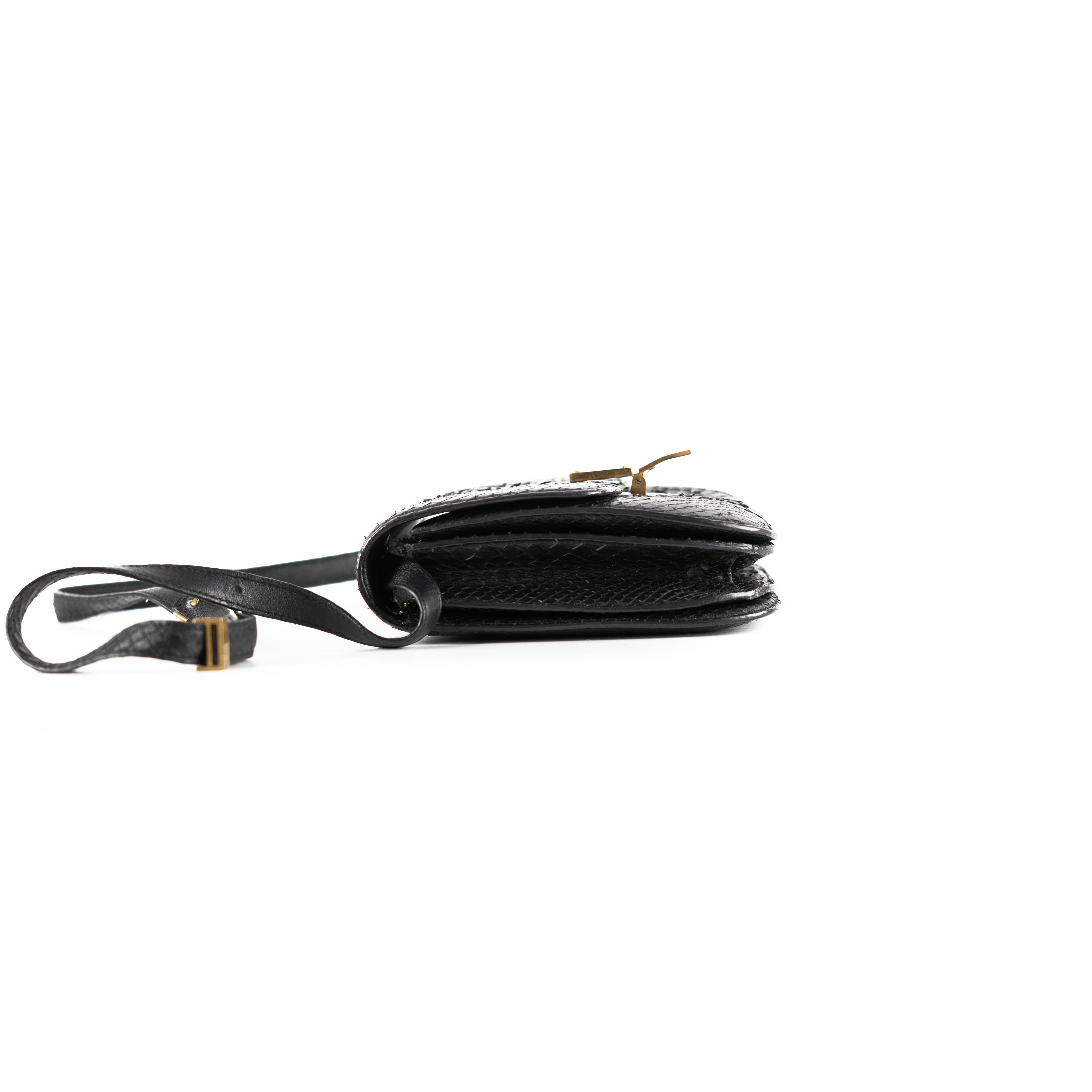 Celine Box Python Leather Bag in Black - Luxury Designer Handbag for Women, Perfect for Work, Evening Events & Everyday Use