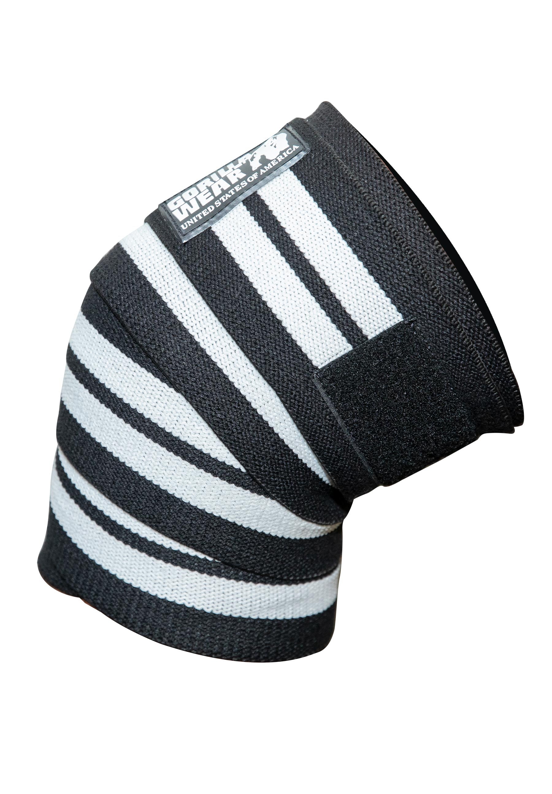 Best Knee Wraps for Weightlifting & Powerlifting - Black/White - Support & Stability for Squats, Deadlifts & CrossFit Workouts