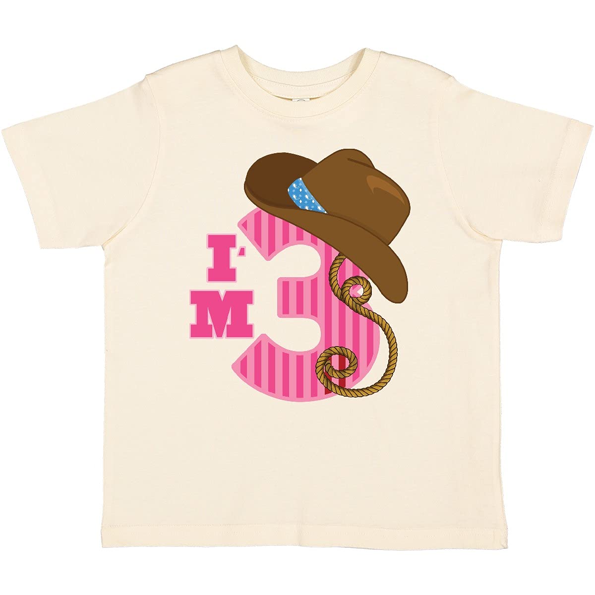 Inktastic 3rd Birthday Cowgirl Toddler T-Shirt for Girls - Cute Western Outfit for 3 Year Old Birthday Party, Rodeo Theme Celebration & Cowgirl Costume